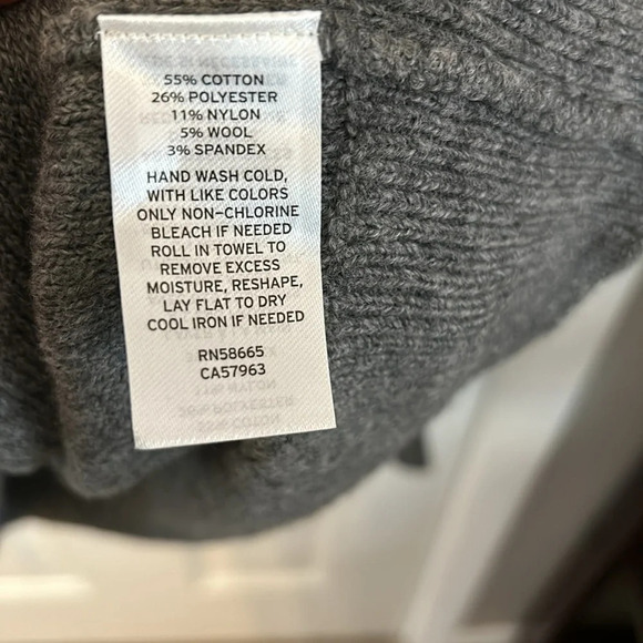 Caslon Women’s (XS) Grey Heathered Cable Knit Cotton Wool Turtleneck Soft NWT - Picture 8 of 8